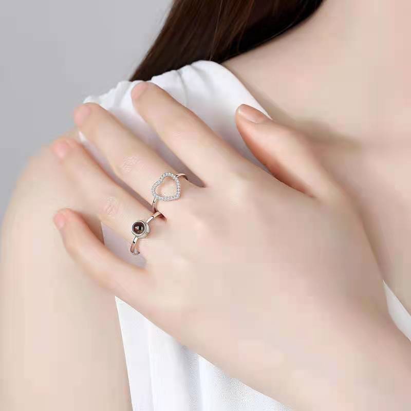 100 languagesi love you heart design Golden color ring